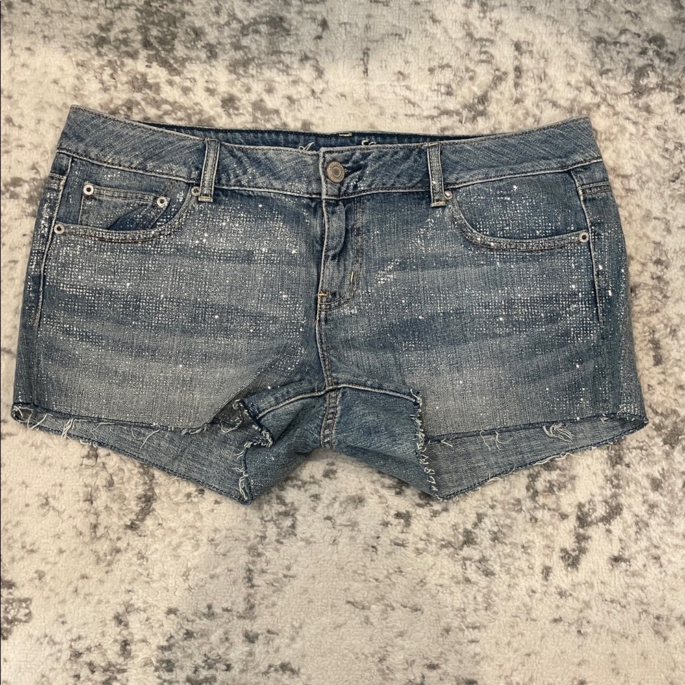 AE Glitter jean shorts